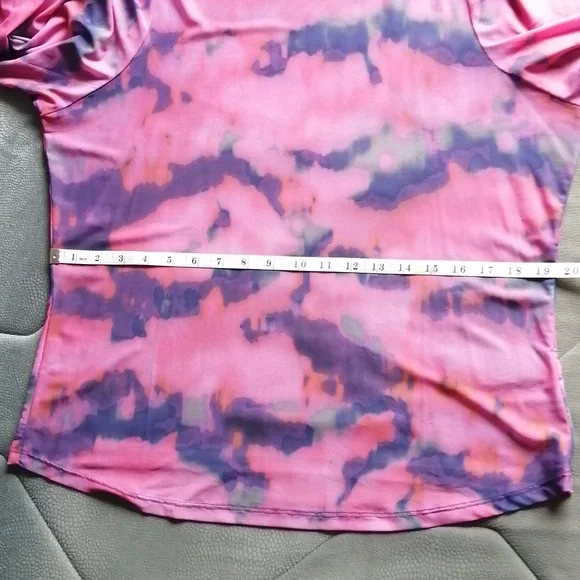 NWT Anthropologie Mesh Turtleneck Mockneck Top Long Sleeve Pink and Purple - Picture 13 of 16